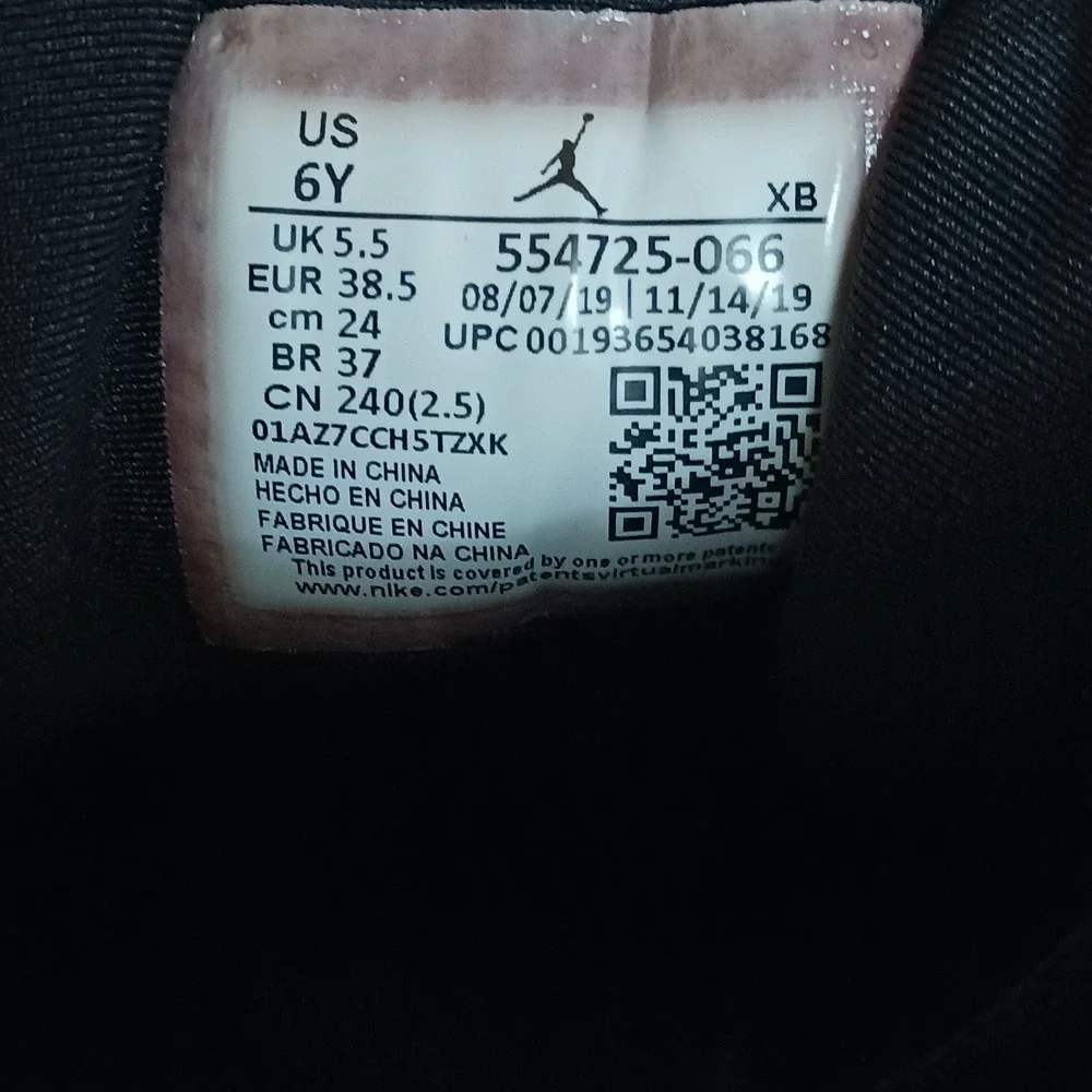 Jordan 1 Mid Bred Toe GS Black Noble Red Youth Basketball Sneakers Shoes Size 6Y
